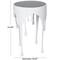 White Aluminum Drip Accent Table with Melting Designed Body